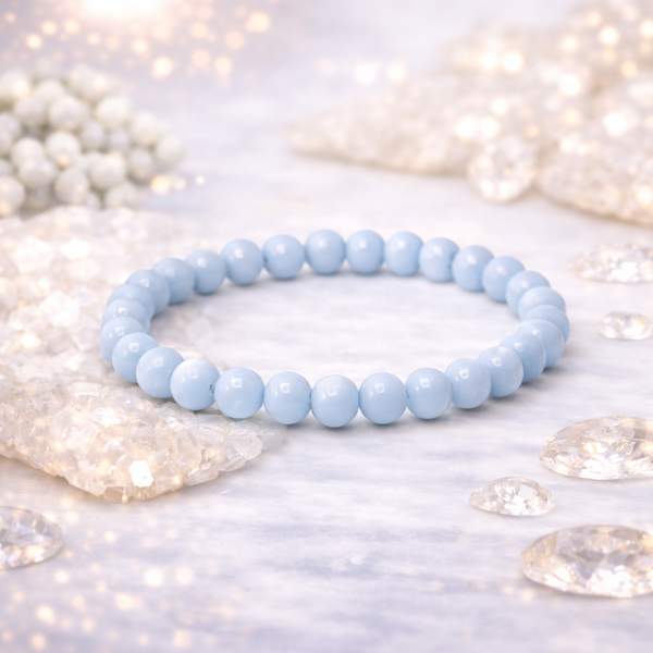 Natural Angelite Healing Bracelet – Embrace Serenity & Spiritual Growth