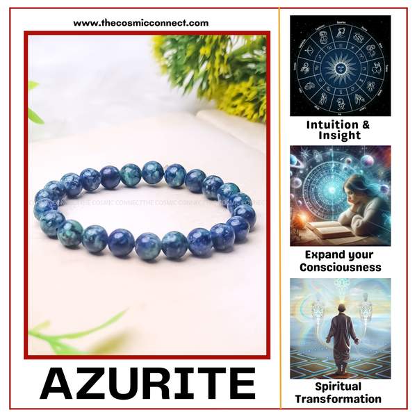 Natural Azurite Healing Bracelet - Intuition, Insight & Spiritual Growth 3