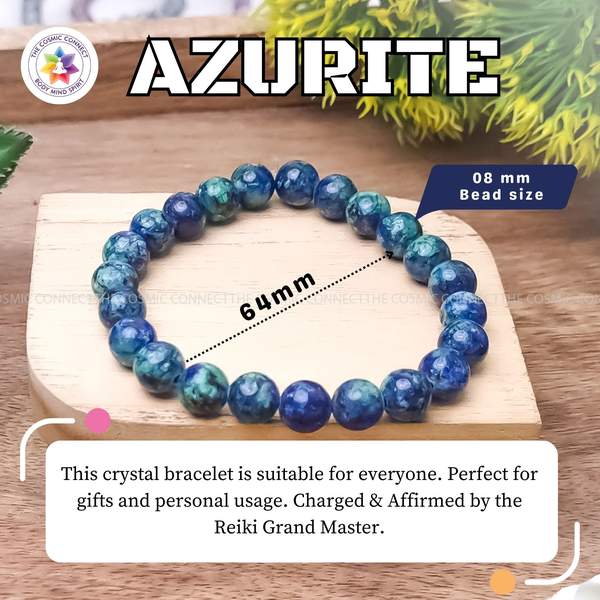 Natural Azurite Healing Bracelet - Intuition, Insight & Spiritual Growth 4