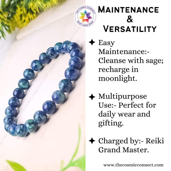 Natural Azurite Healing Bracelet - Intuition, Insight & Spiritual Growth 5