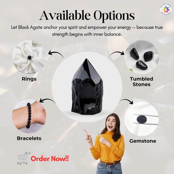 Natural Black Agate Healing Bracelet – Protection, Balance & Emotional Strength 14