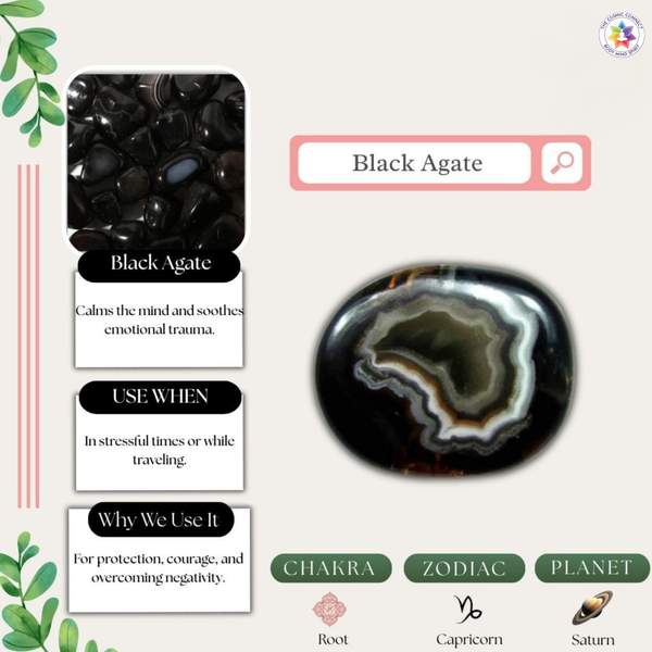 Natural Black Agate Healing Bracelet – Protection, Balance & Emotional Strength 8