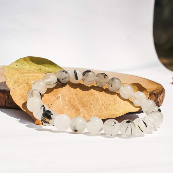 Natural Black Rutile Quartz Healing Bracelet - Protection, Energy Healing 2