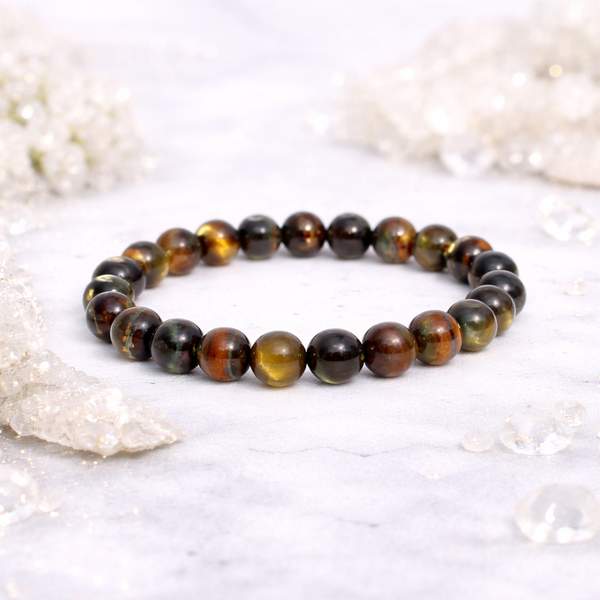 Natural Black Tiger Eye Healing Bracelet - Strength & Protection