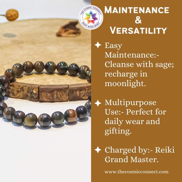 Natural Black Tiger Eye Healing Bracelet - Strength & Protection 5