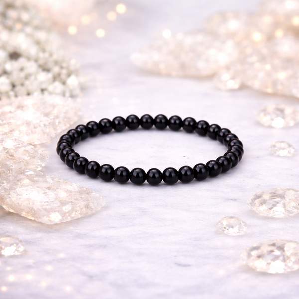 Natural Black Tourmaline Healing Bracelet – Protection, Grounding