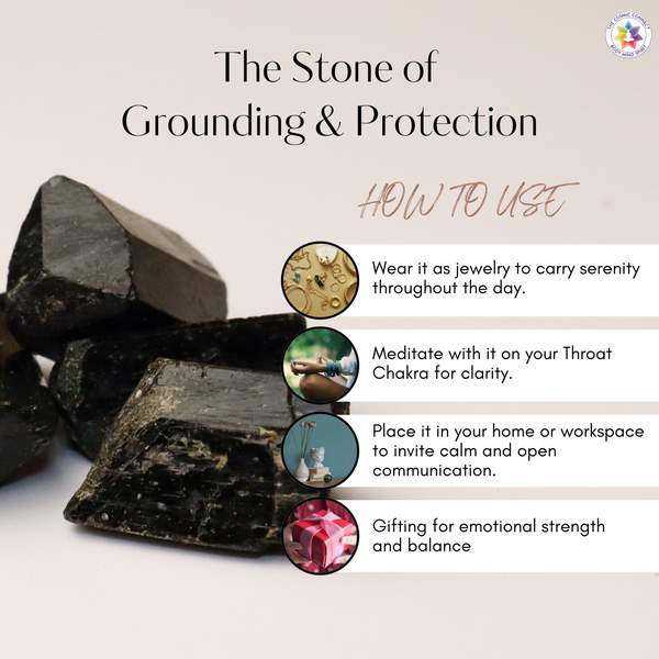 Natural Black Tourmaline Healing Bracelet – Protection, Grounding 10