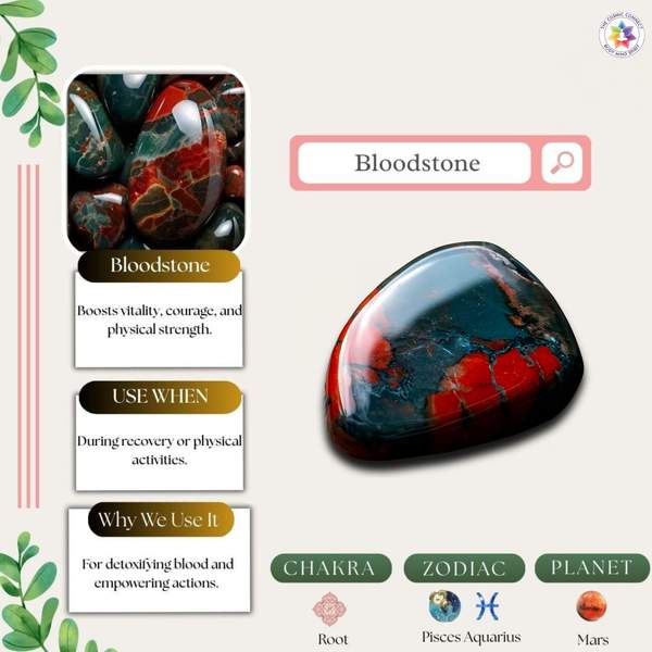 Natural Bloodstone Healing Bracelet - Vitality, Strength & Grounding 4