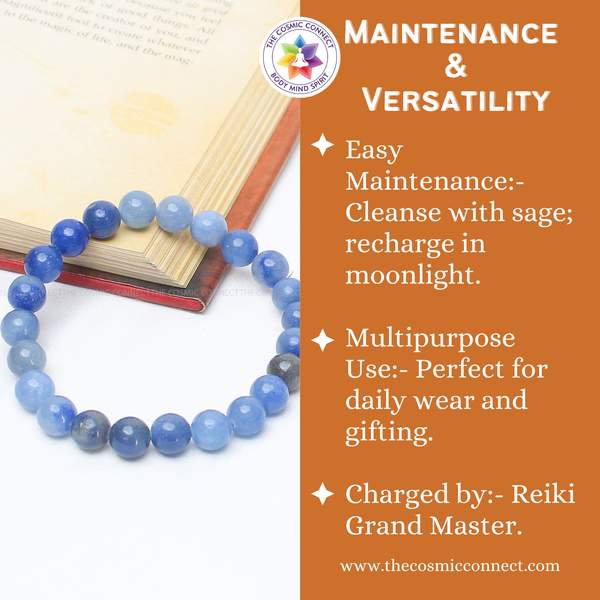 Natural Blue Aventurine Healing Bracelet – Clarity, Calmness & Inner Strength 5