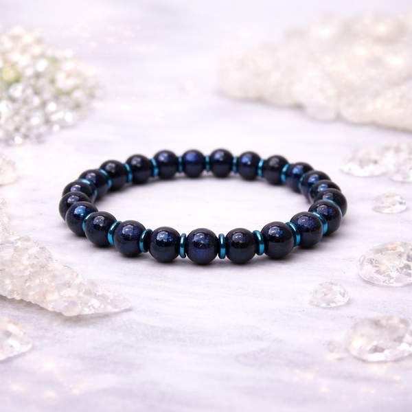 Natural Blue Sandstone Healing Bracelet – Empowerment, Confidence 3
