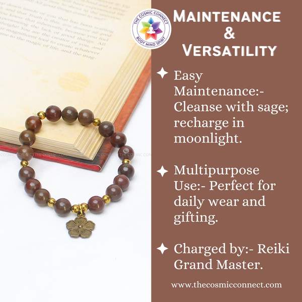 Natural Brown Jasper Healing Bracelet – Grounding, Stability & Protection 10