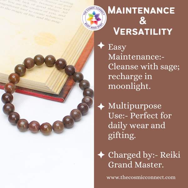 Natural Brown Jasper Healing Bracelet – Grounding, Stability & Protection 5