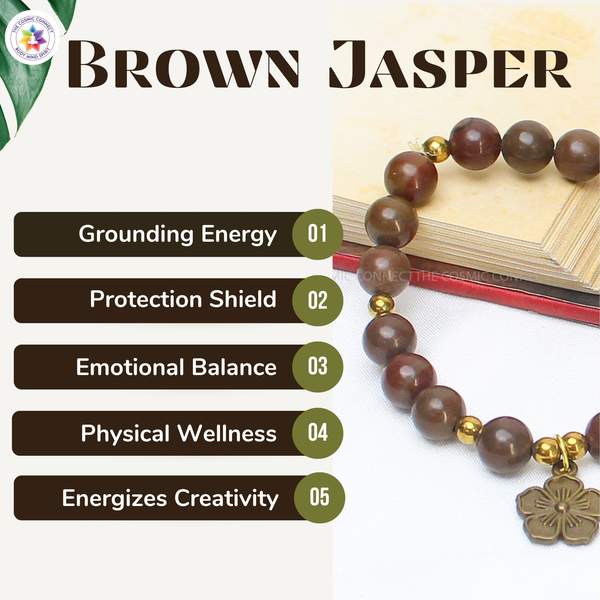 Natural Brown Jasper Healing Bracelet – Grounding, Stability & Protection 8