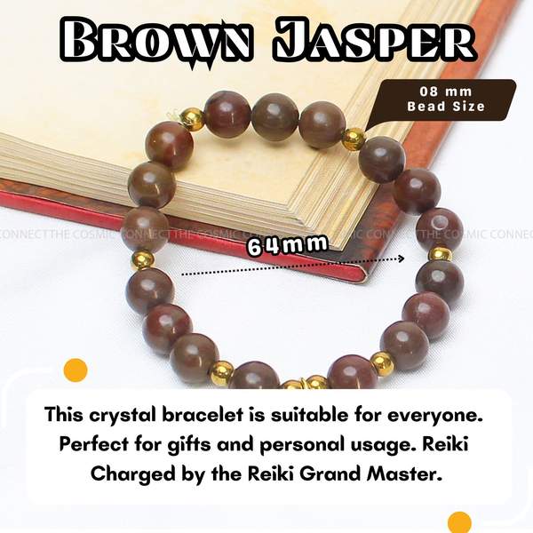 Natural Brown Jasper Healing Bracelet – Grounding, Stability & Protection 9