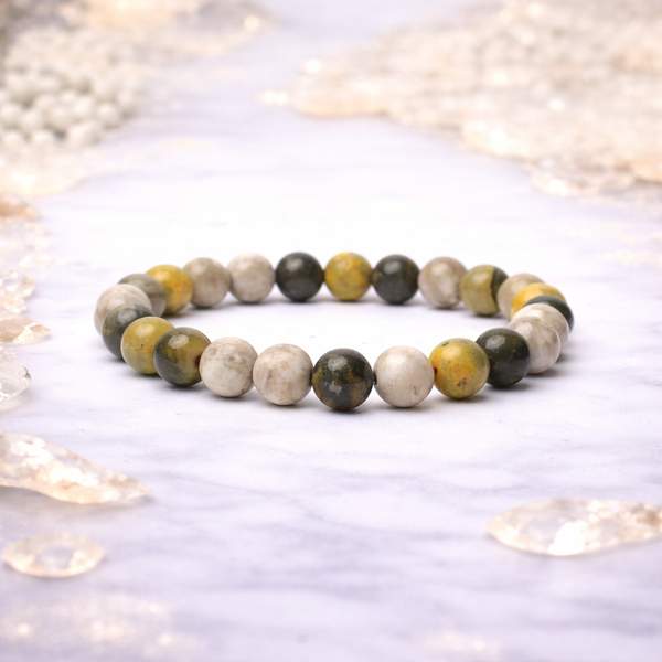 Natural Bumble Bee Jasper Healing Bracelet – Ignite Confidence, Creativity
