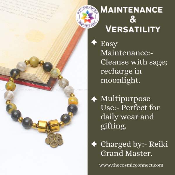 Natural Bumble Bee Jasper Healing Bracelet – Ignite Confidence, Creativity 10