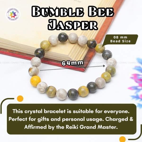 Natural Bumble Bee Jasper Healing Bracelet – Ignite Confidence, Creativity 4