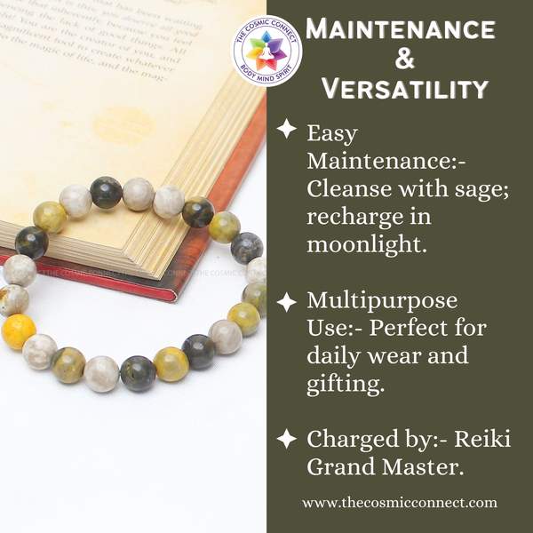 Natural Bumble Bee Jasper Healing Bracelet – Ignite Confidence, Creativity 5