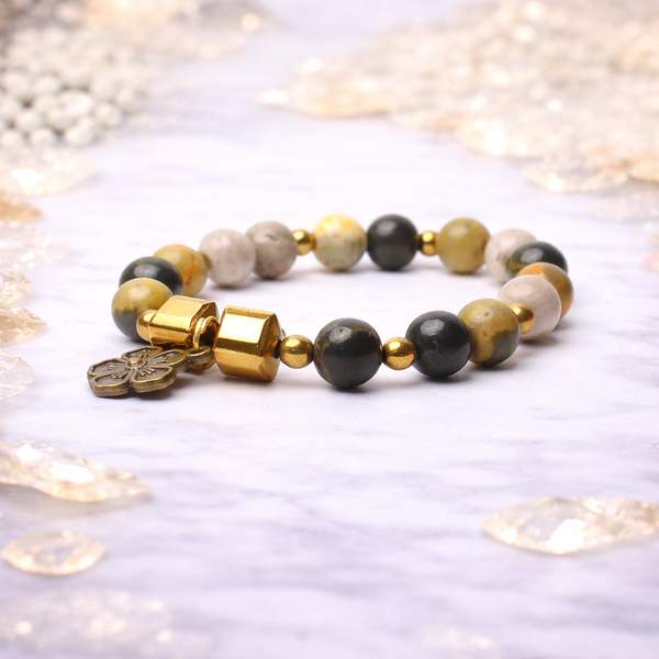 Natural Bumble Bee Jasper Healing Bracelet – Ignite Confidence, Creativity 6