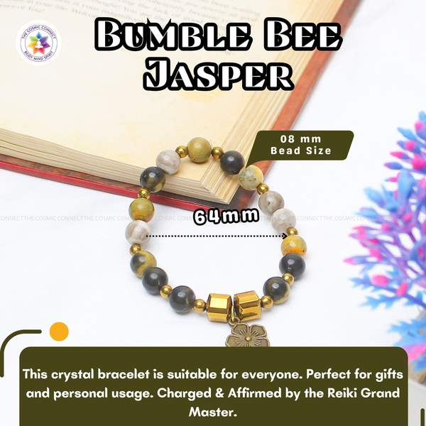 Natural Bumble Bee Jasper Healing Bracelet – Ignite Confidence, Creativity 9