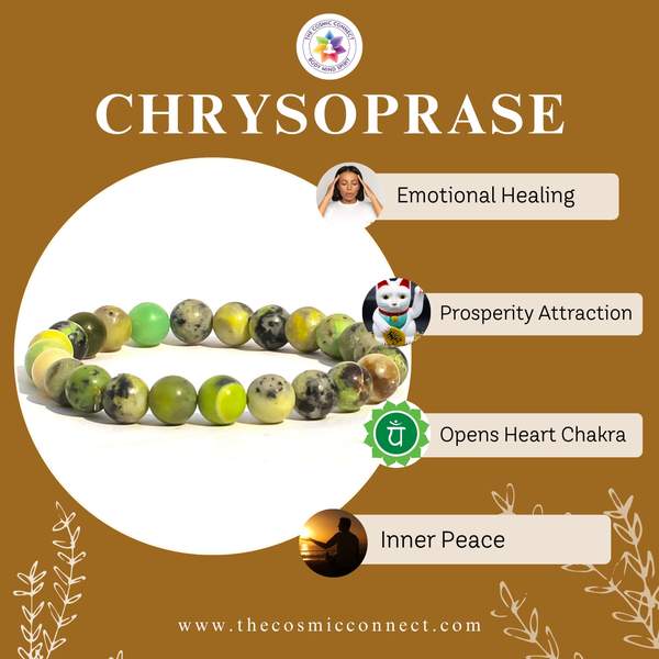 Natural Chrysoprase Healing Bracelet - Emotional Balance & Heart Chakra Heal 2