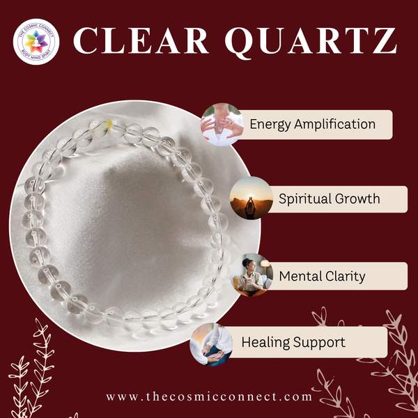 Natural Clear Quartz Healing Bracelet - Amplifies Energy & Balances Chakras 2