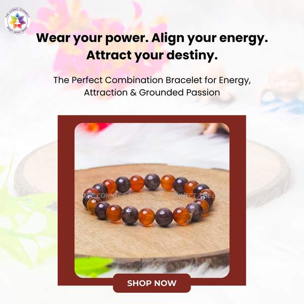Natural Garnet and Carnelian Crystal Bracelet for Passion, Energy, and Grounding 9