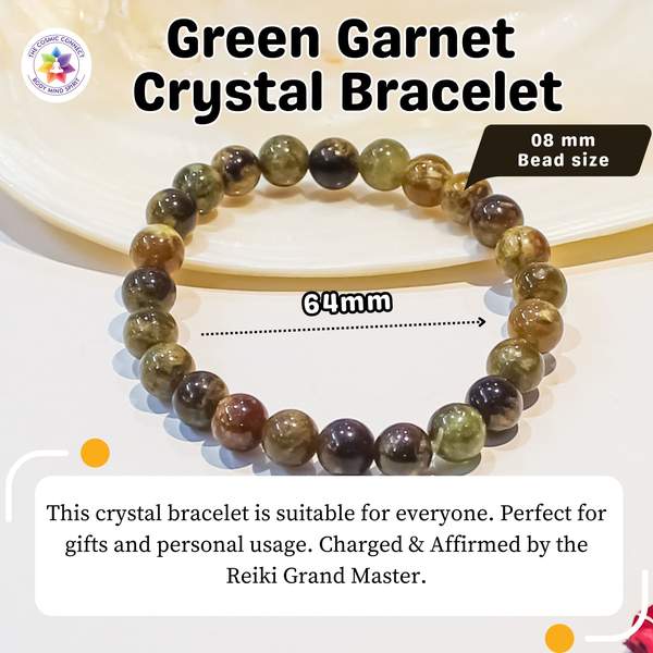 Natural Green Garnet Healing Bracelet - Embrace Growth and Prosperity 3