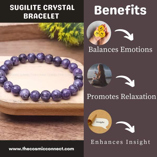 Natural Sugilite Crystal Bracelet for Emotional Healing & Stress Relief 3