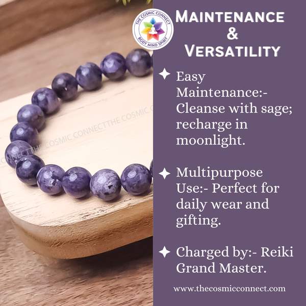 Natural Sugilite Crystal Bracelet for Emotional Healing & Stress Relief 6