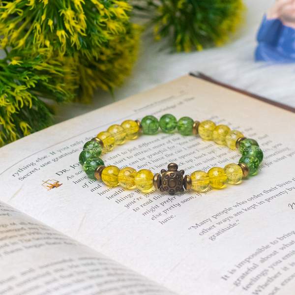 Peridot & Citrine Healing Crystal Bracelet for Prosperity, & Abundance