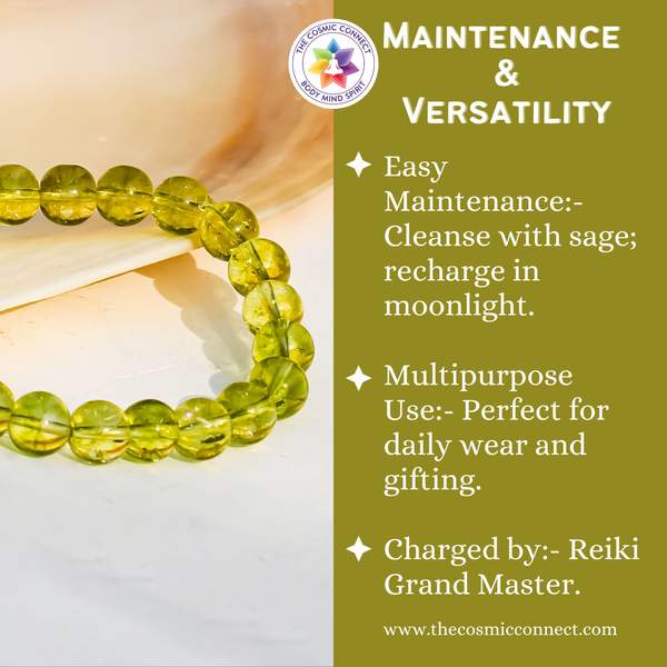 Peridot Healing Bracelet - Good Luck, Stress Relief & Abundance 5