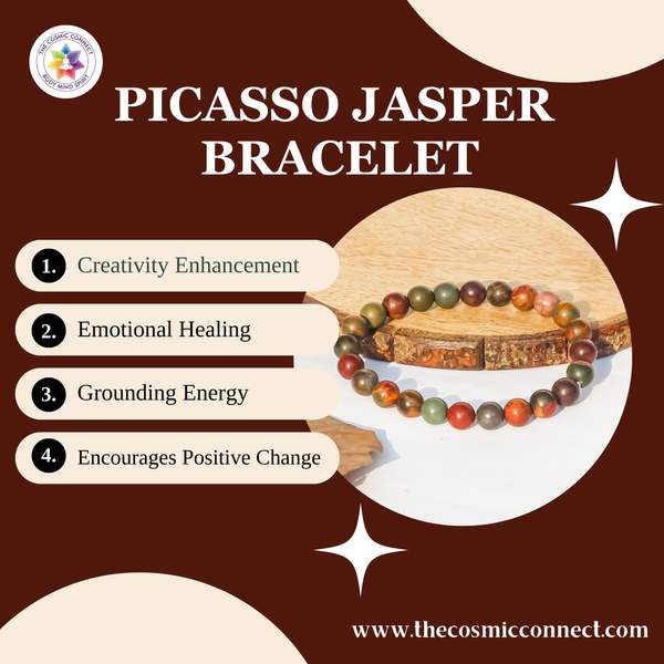 Picasso Jasper Healing Bracelet - Creativity, Stability & Chakra Healing 3