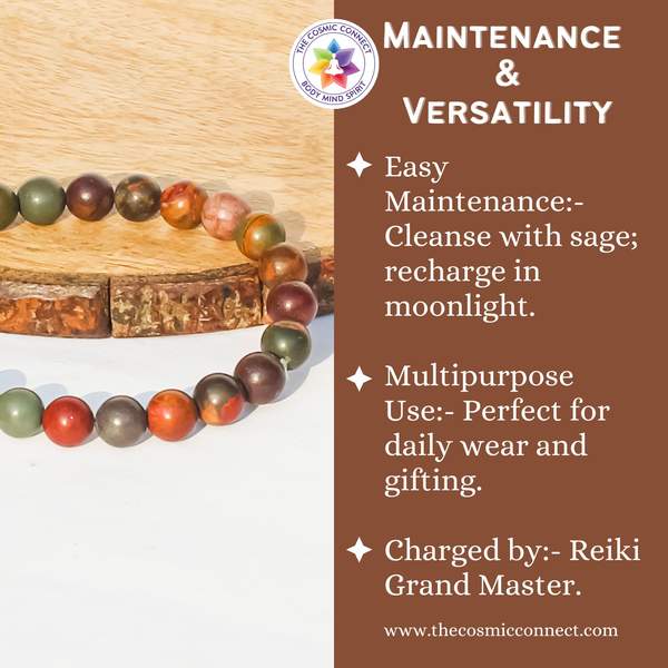Picasso Jasper Healing Bracelet - Creativity, Stability & Chakra Healing 5
