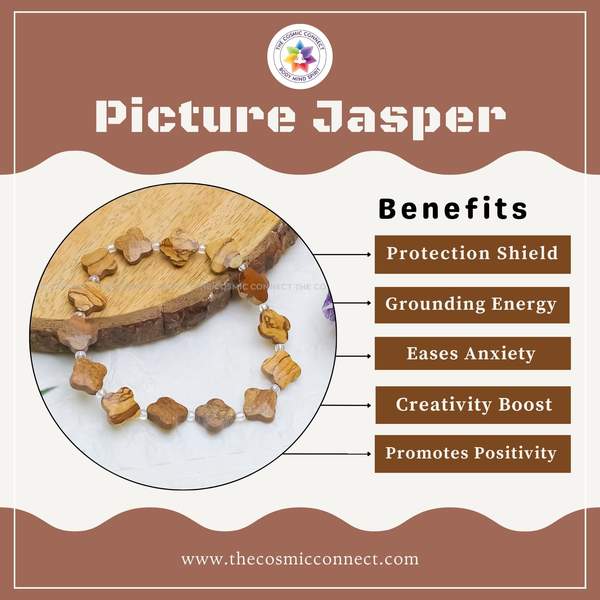 Picture Jasper Flower Bracelet – Grounding, Creativity & Emotional Balance 4