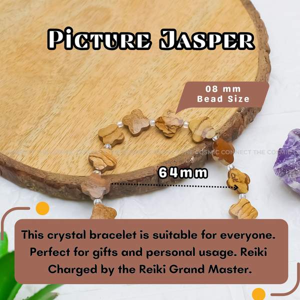 Picture Jasper Flower Bracelet – Grounding, Creativity & Emotional Balance 5