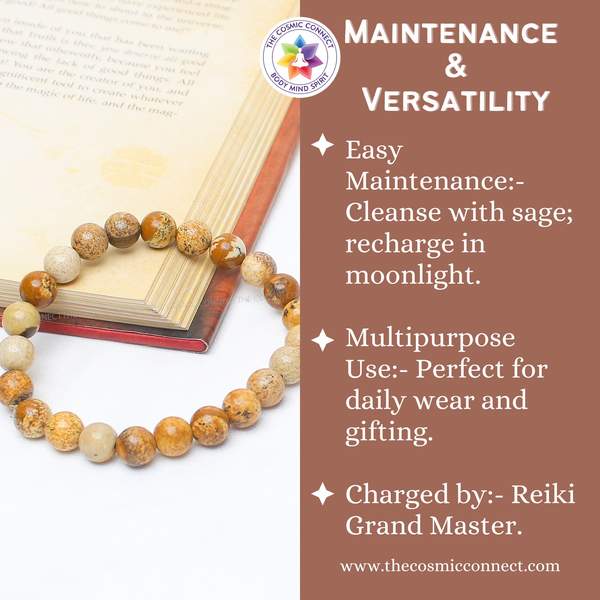 Picture Jasper Healing Bracelet – Grounding, Creativity & Emotional Strength 5