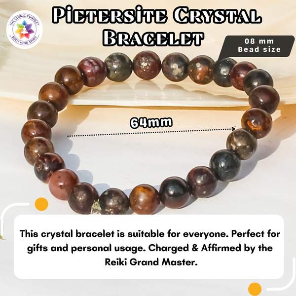 Pietersite Bracelet - Empowerment and Transform | 8mm Beads 4