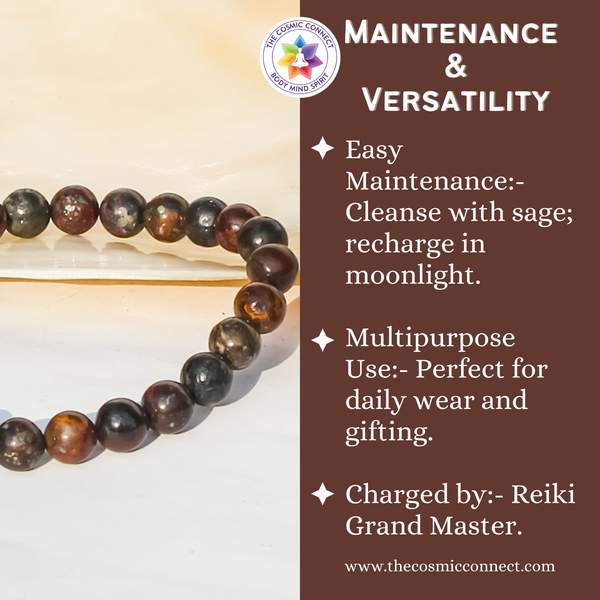 Pietersite Bracelet - Empowerment and Transform | 8mm Beads 5