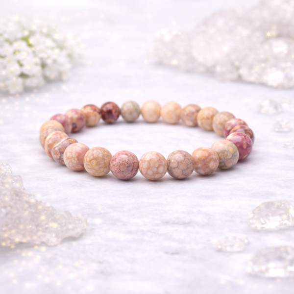 Pink Llanite Healing Bracelet – Emotional Healing, Self-Love & Spiritual Growth