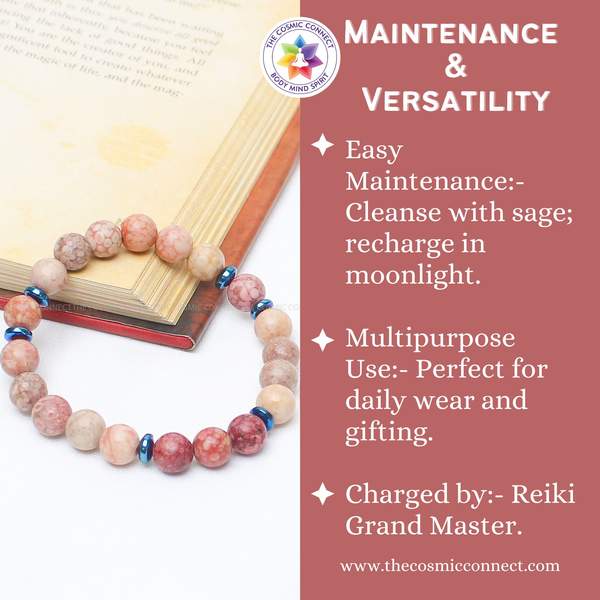 Pink Llanite Healing Bracelet – Emotional Healing, Self-Love & Spiritual Growth 10