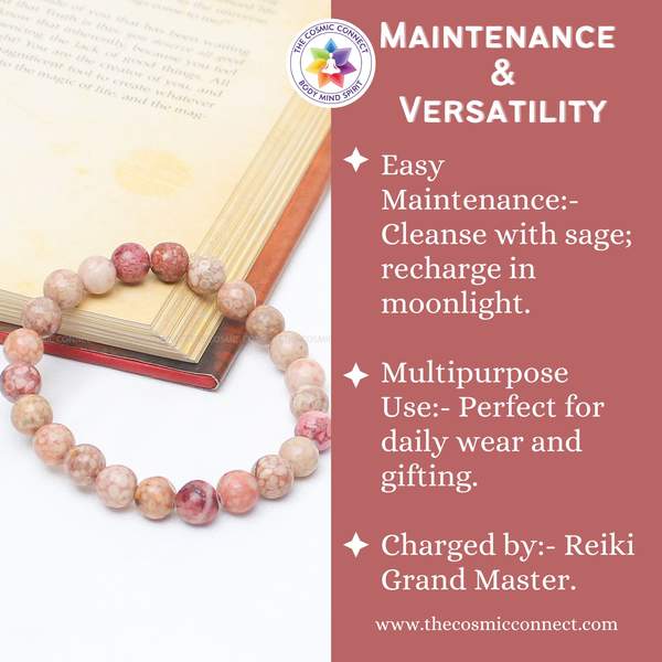 Pink Llanite Healing Bracelet – Emotional Healing, Self-Love & Spiritual Growth 5