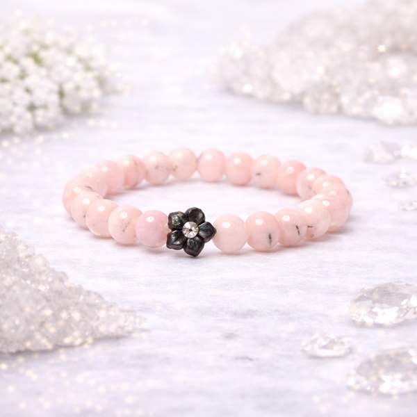 Pink Opal Healing Bracelet - Heart Chakra Balancer | 8mm Bead