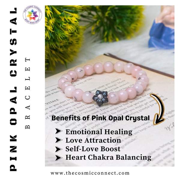 Pink Opal Healing Bracelet - Heart Chakra Balancer | 8mm Bead 4