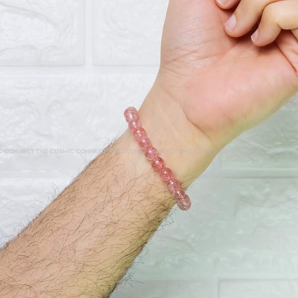 Pink Strawberry Quartz Healing Bracelet – Love, Joy & Emotional Healing 2