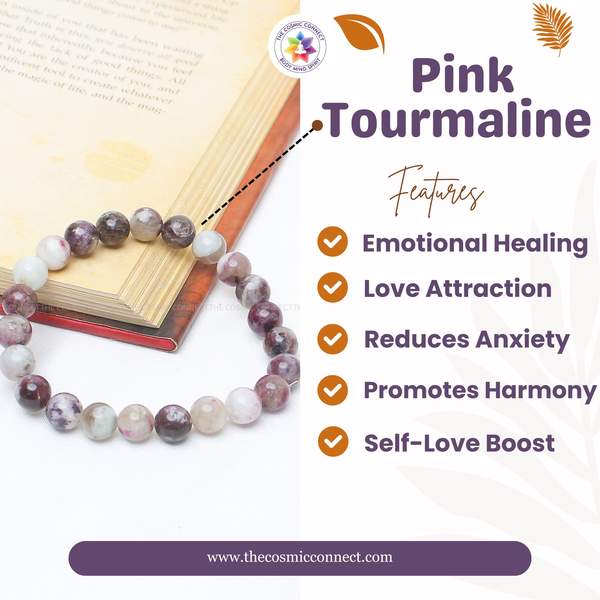 Pink Tourmaline Healing Bracelet – Emotional Healing, Self-Love & Stress Relief 3