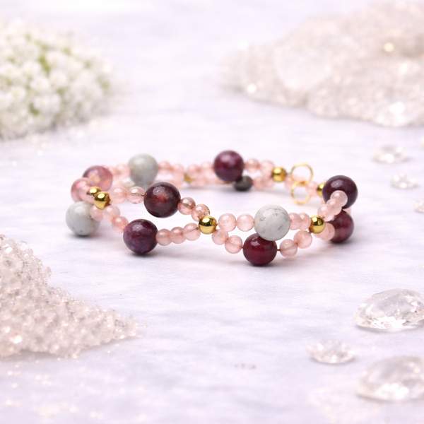 Pink Tourmaline + Rose Quartz Bracelet – Emotional Healing & Self Love