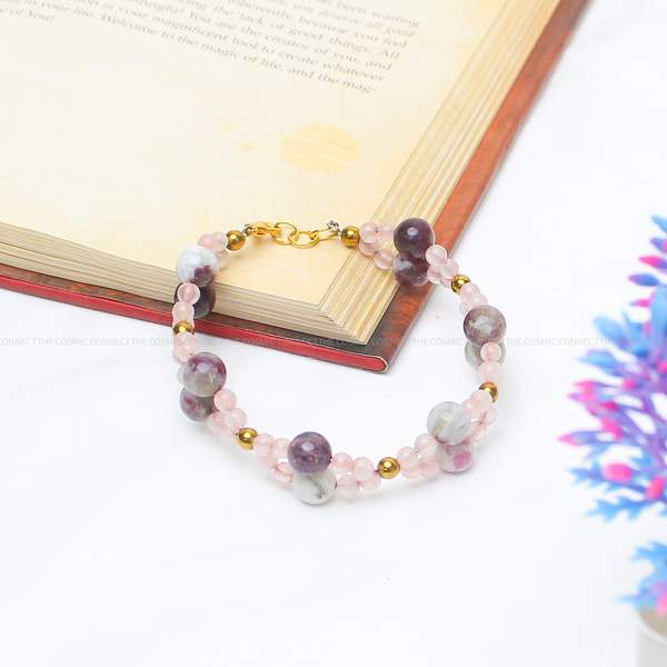 Pink Tourmaline + Rose Quartz Bracelet – Emotional Healing & Self Love 2