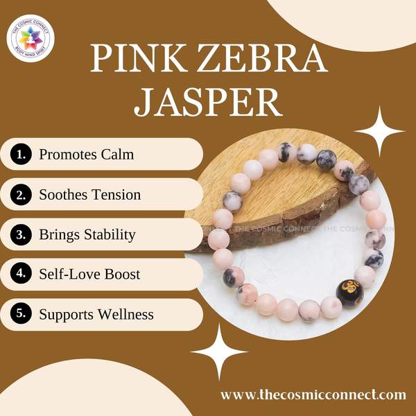 Pink Zebra Jasper Healing Bracelet – Emotional Healing, Balance & Inner Peace 3