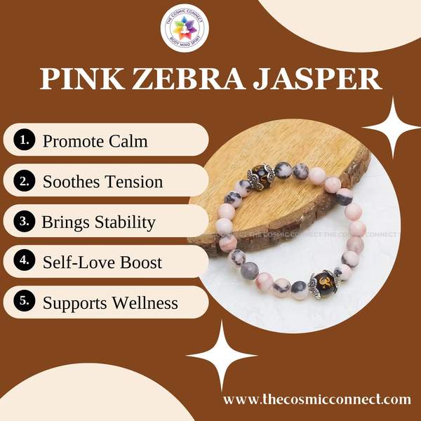 Pink Zebra Jasper Healing Bracelet – Emotional Healing, Balance & Inner Peace 8